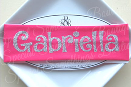 Personalized Stretchy Glitter Headband