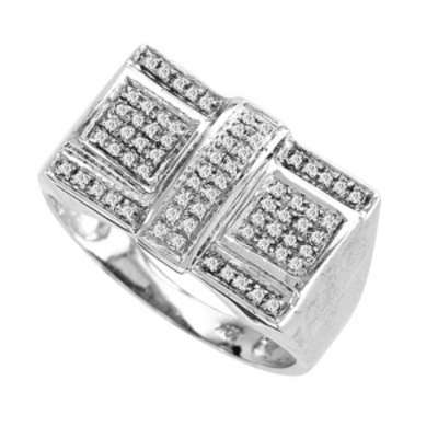 0.25 ct diamonds set in 10k white gold men's band