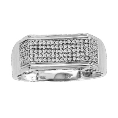0.25 ct diamonds set in 10k white gold men's band
