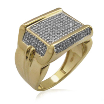 0.70ct diamonds set in 10k yellow gold men's ring