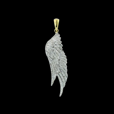 10k yellow gold & diamond angel wings - 0.68ct 