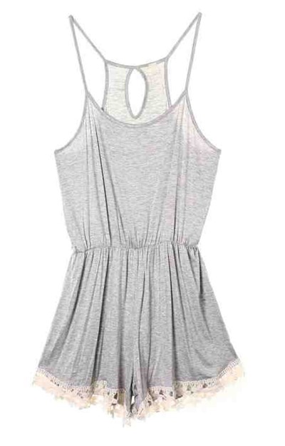 Grey Lace Trimmed Jumper 