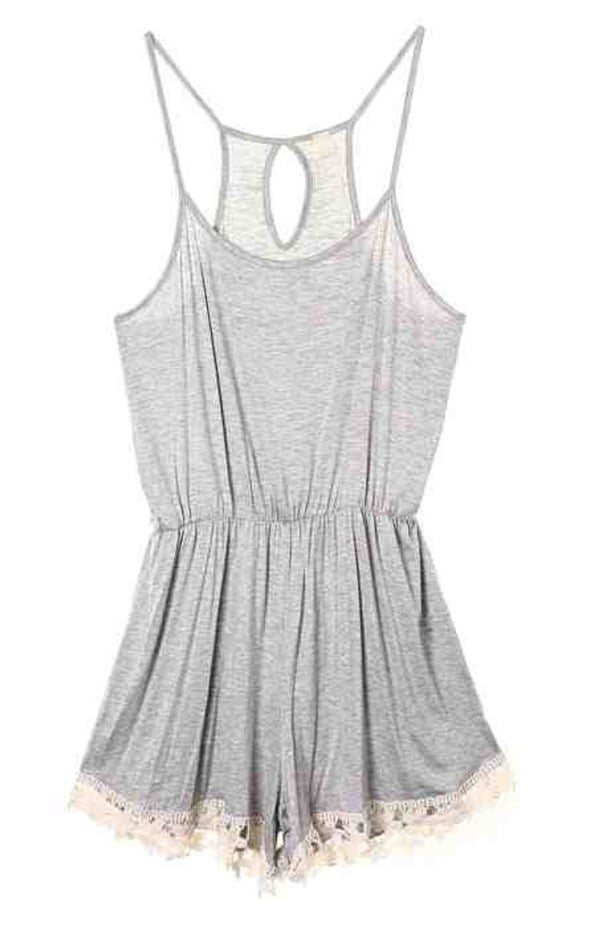 Grey Lace Trimmed Jumper 