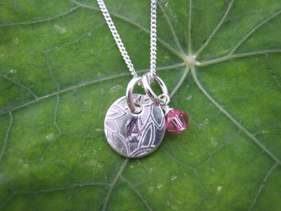 1 initial necklace (sm) with birthstone