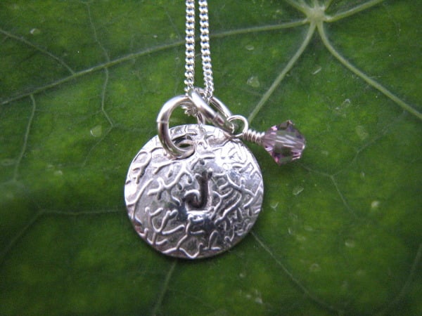 1 Initial Necklace (m) with birthstone