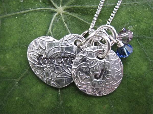 Forever Heart, Initial, couples Birthstones