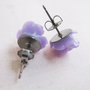 Violet Purple Rose Flower Stud Earrings. Rose Stud Earrings. Lime Green-2