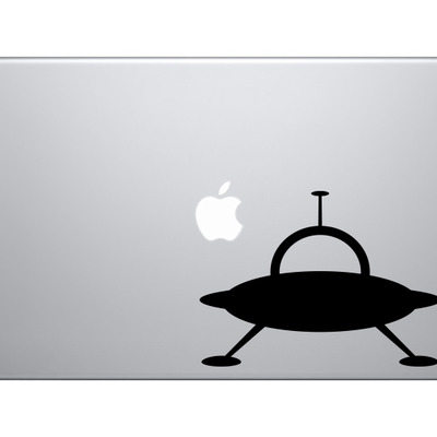Space alien #1 - ufo sighting landing gear cartoon style - vinyl decal for laptops, macbook, tablets and cars 