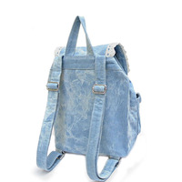 Denim Mini College Grils Backpacks - Thumbnail 1