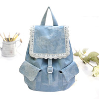 Denim Mini College Grils Backpacks - Thumbnail 2