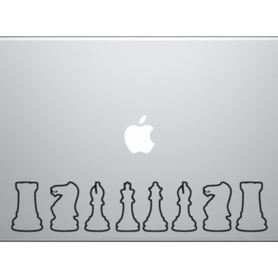 Chess icon champion - back row set outline silhouette - vinyl decal for laptops, macbook, tablets and cars  - Thumbnail 4