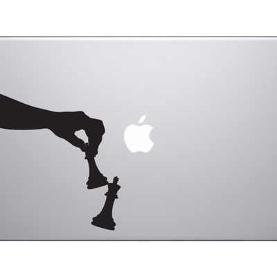 Chess icon - champion checkmate player queen takes king - vinyl decal for laptops, macbook, tablets and cars  - Thumbnail 4