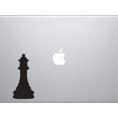 Chess icon champion - queen piece silhouette shadow - vinyl decal for laptops, macbook, tablets and cars  - Thumbnail 5