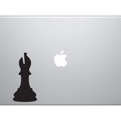 Chess icon champion - bishop piece silhouette shadow - vinyl decal for laptops, macbook, tablets and cars  - Thumbnail 4