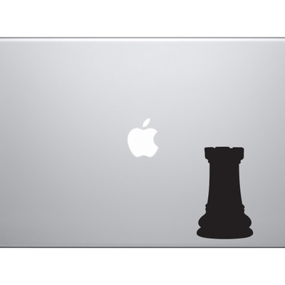 Chess icon champion - rook piece silhouette shadow - vinyl decal for laptops, macbook, tablets and cars  - Thumbnail 4