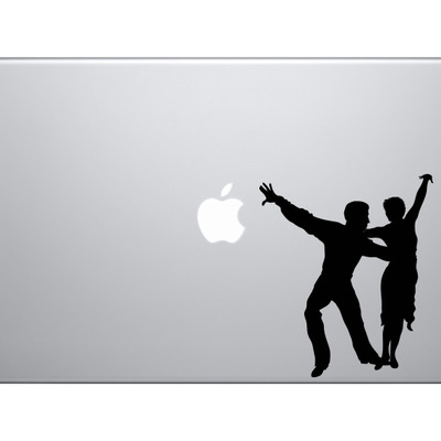 Contour silhouette - dancing couple version 5 shadow - vinyl decal for laptops, macbook, tablets and cars  - Thumbnail 4