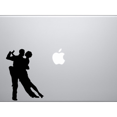 Contour silhouette - dancing couple version 4 shadow - vinyl decal for laptops, macbook, tablets and cars 