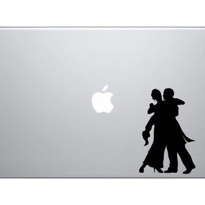 Contour silhouette - dancing couple version 1 shadow - vinyl decal for laptops, macbook, tablets and cars  - Thumbnail 4