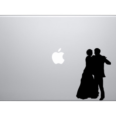 Contour silhouette - dancing couple version 3 shadow - vinyl decal for laptops, macbook, tablets and cars  - Thumbnail 4