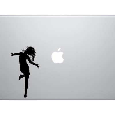 Contour silhouette - dancing woman girl version 2 shadow - vinyl decal for laptops, macbook, tablets and cars  - Thumbnail 5