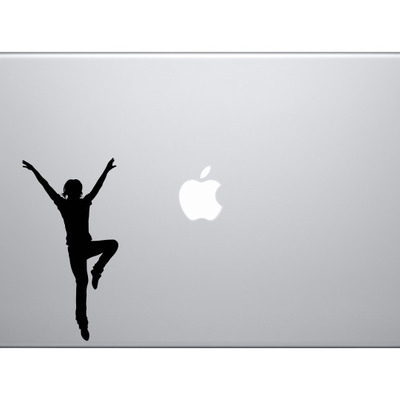 Contour silhouette - dancing woman girl version 3 shadow - vinyl decal for laptops, macbook, tablets and cars  - Thumbnail 4