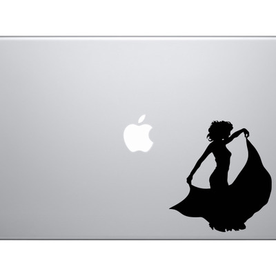 Contour silhouette - dancing woman girl version 4 shadow - vinyl decal for laptops, macbook, tablets and cars 