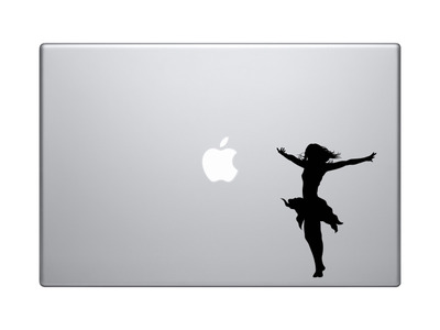 Contour Silhouette - Dancing Woman Girl Version 5 Shadow - Vinyl Decal For Laptops, Macbook, Tablets and Cars 