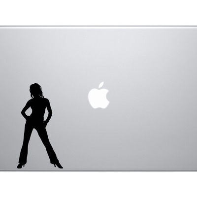 Contour silhouette - dancing woman girl version 6 shadow - vinyl decal for laptops, macbook, tablets and cars  - Thumbnail 4
