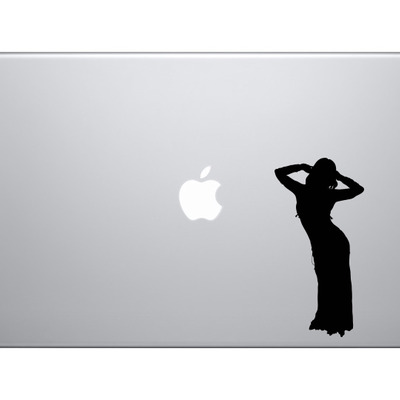 Contour silhouette - dancing woman girl version 7 shadow - vinyl decal for laptops, macbook, tablets and cars  - Thumbnail 5