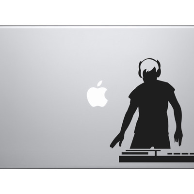 Music dj #3 - live turntable track mixing hipster digital - vinyl decal for laptops, macbook, tablets and cars 