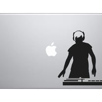 Music DJ #3 - Live Turntable Track Mixing Hipster Digital - Vinyl Decal For Laptops, Macbook, Tablets and Cars 