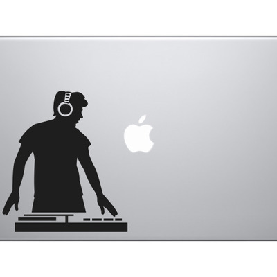 Music dj #5 - live turntable track mixing hipster digital - vinyl decal for laptops, macbook, tablets and cars 