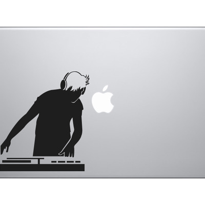 Music dj #7 - live turntable track mixing hipster digital - vinyl decal for laptops, macbook, tablets and cars  - Thumbnail 3