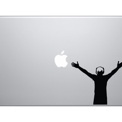 Music dj #8 - live turntable track mixing hipster digital - vinyl decal for laptops, macbook, tablets and cars 