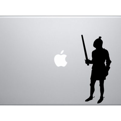 European knight #7 - medieval armored soldier posed - vinyl decal for laptops, macbook, tablets and cars 