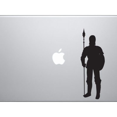 Renaissance faire - knight #2 armored spearman siege warrior - vinyl decal for laptops, macbook, tablets and cars  - Thumbnail 3