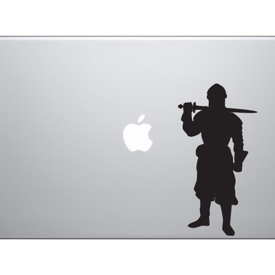 Renaissance faire - knight #4 armored swordsman siege warrior - vinyl decal for laptops, macbook, tablets and cars  - Thumbnail 3