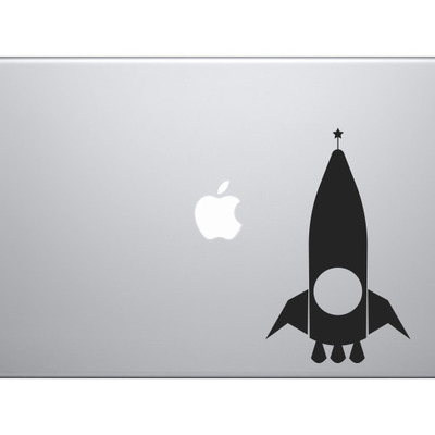 Model rocket ship #2 - rocketry hobby launch engine fins - vinyl decal for laptops, macbook, tablets and cars 