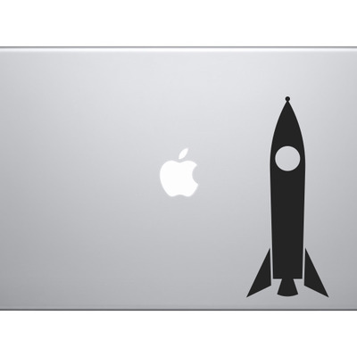 Model rocket ship #3 - rocketry hobby launch engine fins - vinyl decal for laptops, macbook, tablets and cars 