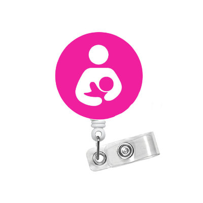 Labor and delivery nurse purple 1.5&quot; - retractable badge reel - name badge holder - ob nurse badge - breastfeed badge - badge reels