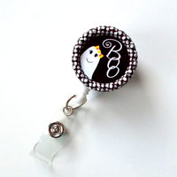 Boo Ghost - Name Badge Holder - Lanyard - Nursing Badge - Teacher  Badge - Nurses Badge - Halloween Badge - RN Badge - PICU  - Nurse Gift - Thumbnail 1