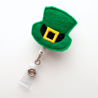 St. Patrick&#39;s Day Leprechaun Hat  - Name Badge Holder - Cute Badge Reel - Nurse Badge Holder - Nursing Badge Clip - Teacher Badge Reel - Thumbnail 2
