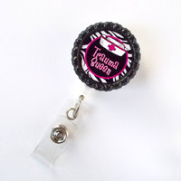 Trauma Queen - Name Tag Badge - ID Badge Holder - Badge Reel - Nurse ID Badge Clip - Emergency Room Nurse Badge - Trauma Nurse Badge - Thumbnail 1