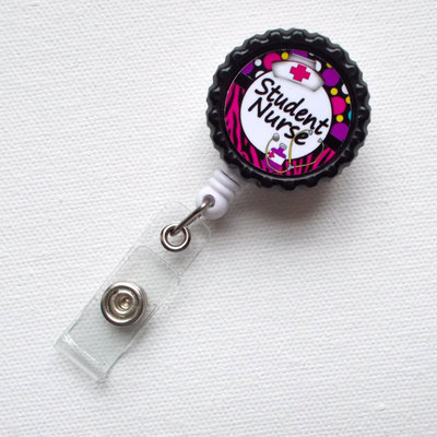 Student nurse - id badge holder - badge reel - name tag badge - student nurse id badge clip - nursing badge