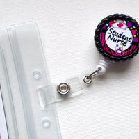 Student Nurse - ID Badge Holder - Badge Reel - Name Tag Badge - Student Nurse ID Badge Clip - Nursing Badge - Thumbnail 1