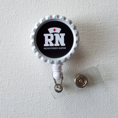 Registered nurse name badge holder - rn badge holder - nurses badge reel - nurse id badge clip - nursing badge holder