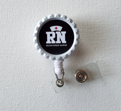 Registered nurse name badge holder - rn badge holder - nurses badge reel - nurse id badge clip - nursing badge holder
