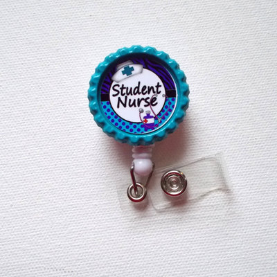Student nurse - id badge holder - badge reel - name tag badge - nurse id badge clip - nursing badge