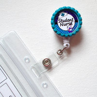 Student Nurse - ID Badge Holder - Badge Reel - Name Tag Badge - Nurse ID Badge Clip - Nursing Badge - Thumbnail 1