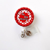 The Vein Whisperer - Retractable Badge Reel - Badge Holder - Phlebotomist Badge Reel - Badge Reels - Lab Technician Badge - Hospital Badges - Thumbnail 1